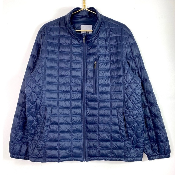 Rainforest Winter Quilted Puffer Jacket in Navy Blue Size XL - Picture 2 of 13